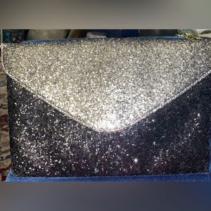 J. Crew two tone glitter handbag.